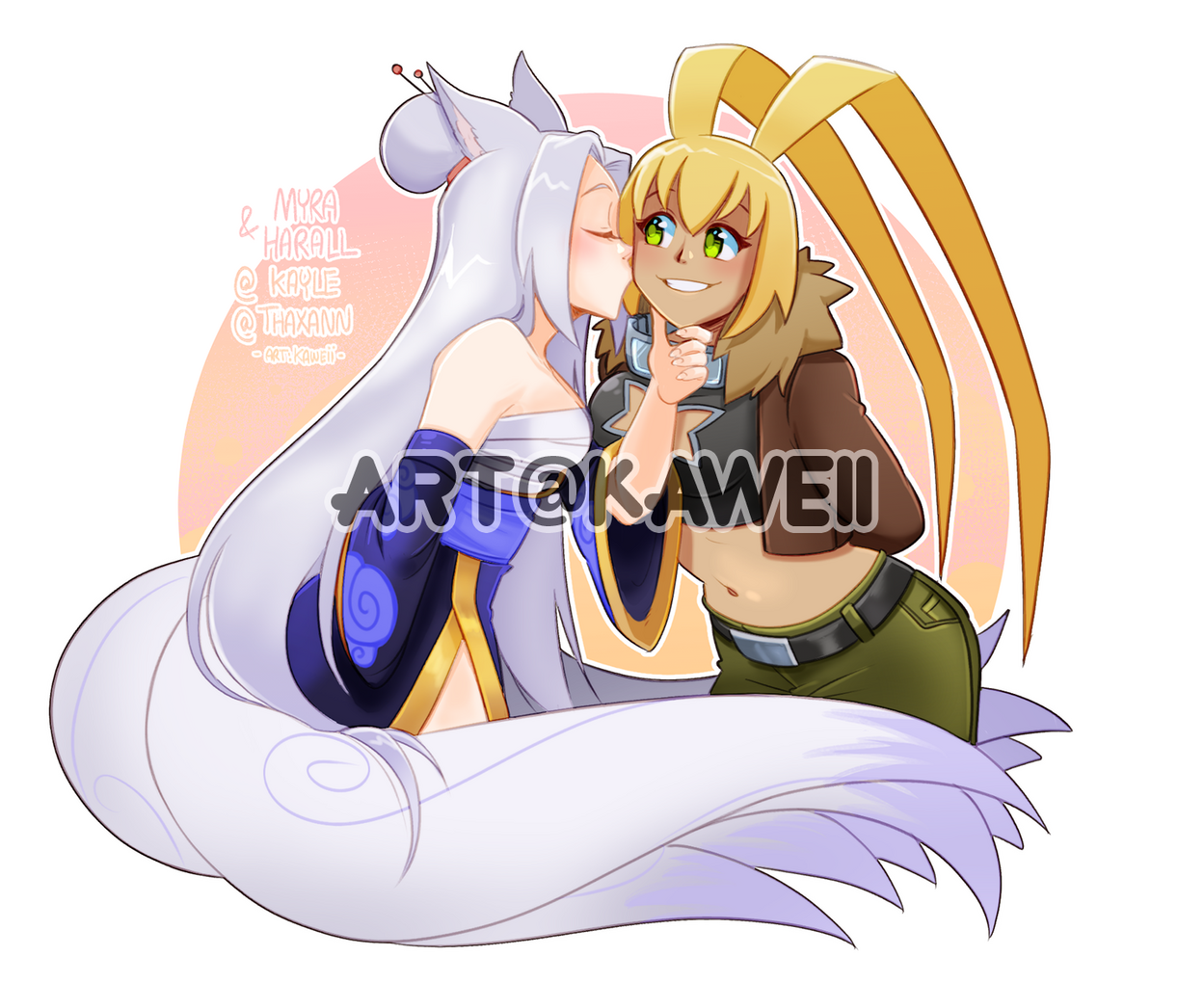 2 Halfbody Full colored (couple) - Simple background