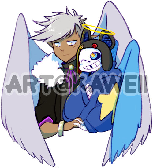 2 halfbody (couple) Flat colored